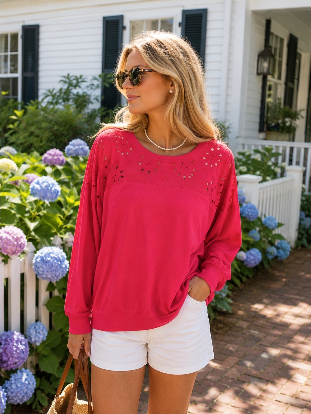 TORRID Melon Eyelet Lightweight French Terry Sweatshirt, 5/5X